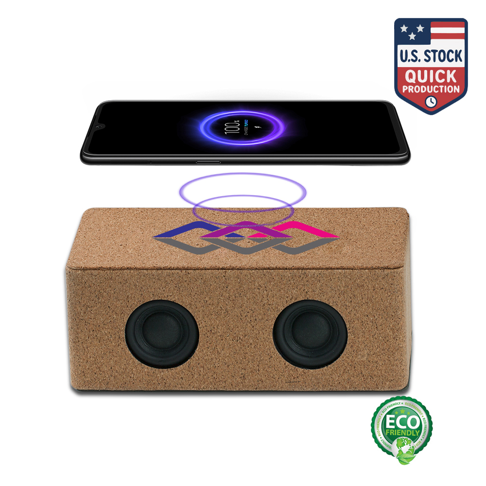 Eco-Friendly Cork Speaker and 10W Wireless Charger Combo 4