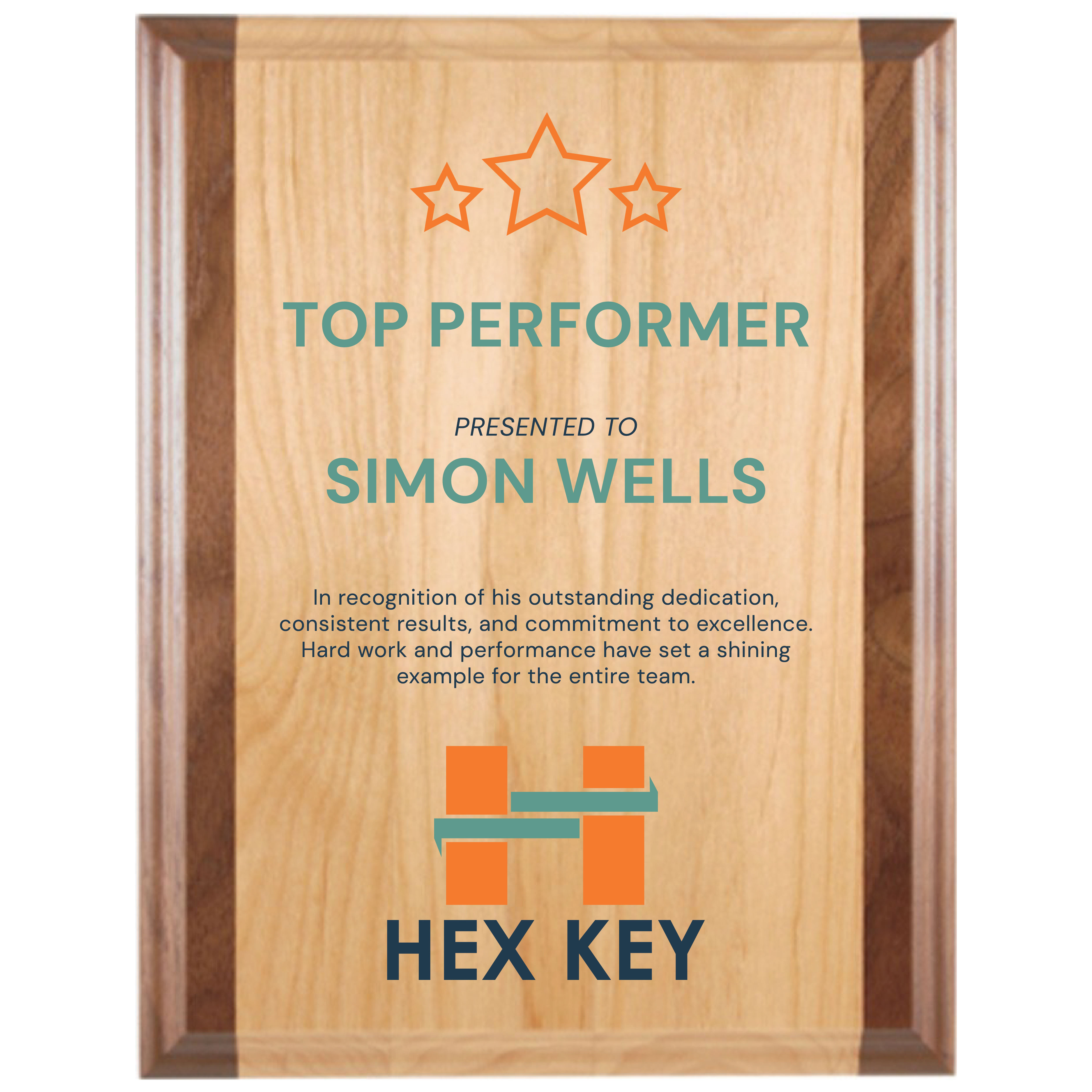 10" x 13" Genuine Red Alder & Genuine Walnut Plaque