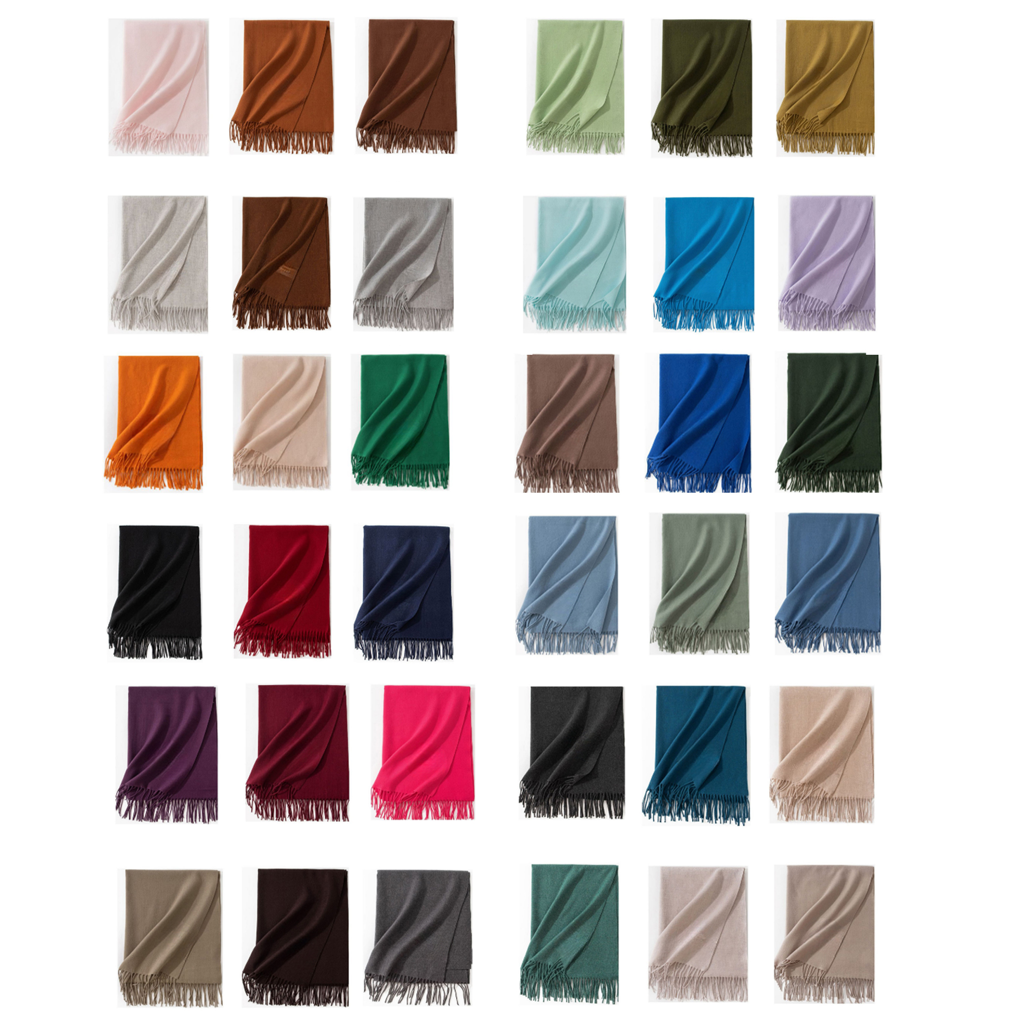 Soft Oversize Cashmere Woven Scarf With Fringes 3