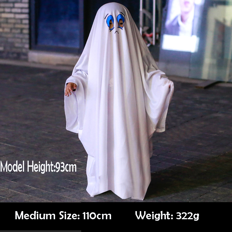 Halloween White Ghost Cloak Costume for Adult Kids Cosplay 10