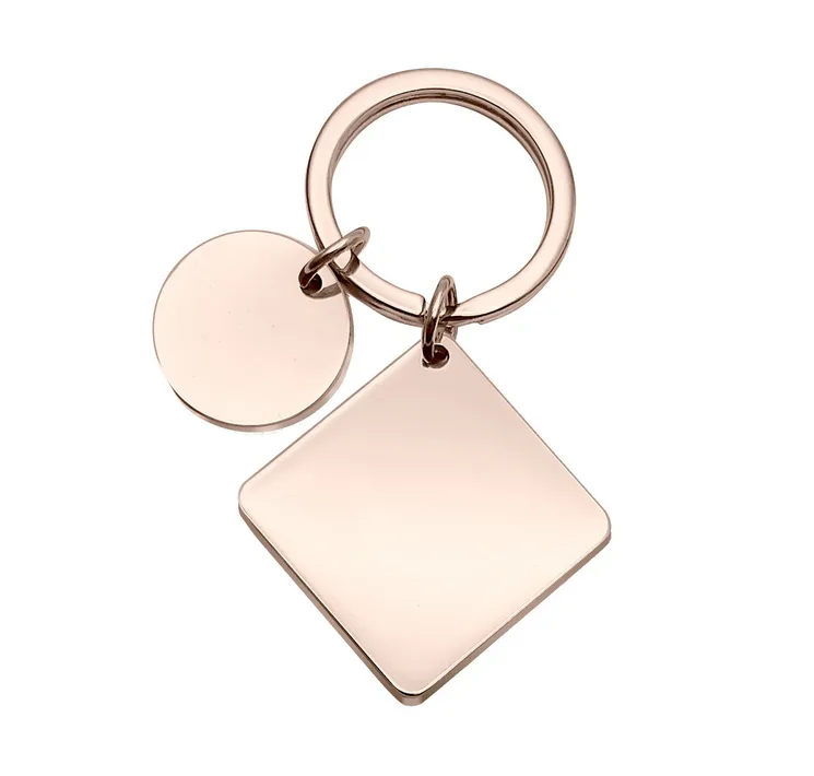 Square Stainless Steel Tag Key Chain 5
