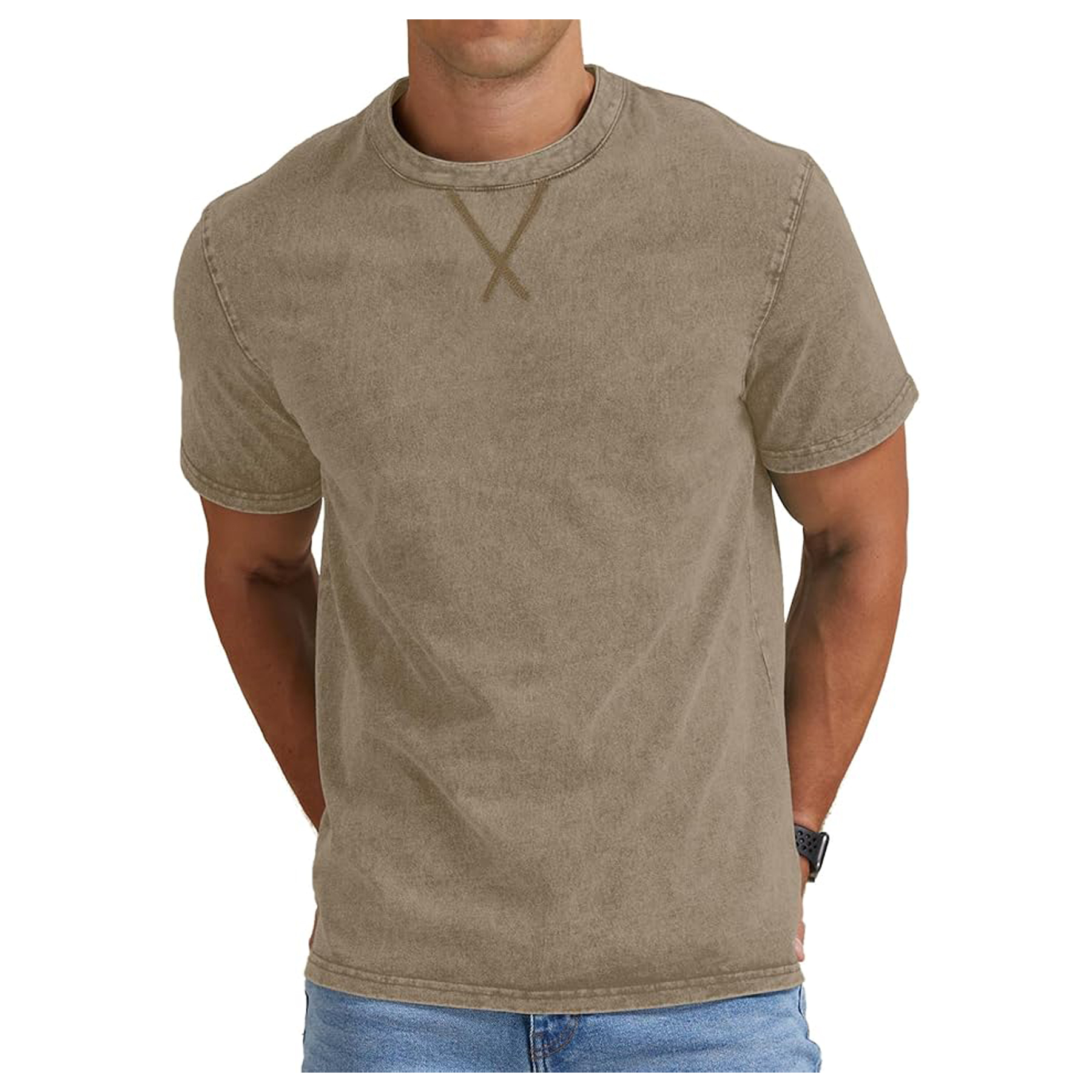 washed and distressed heavy cotton T-shirt 7
