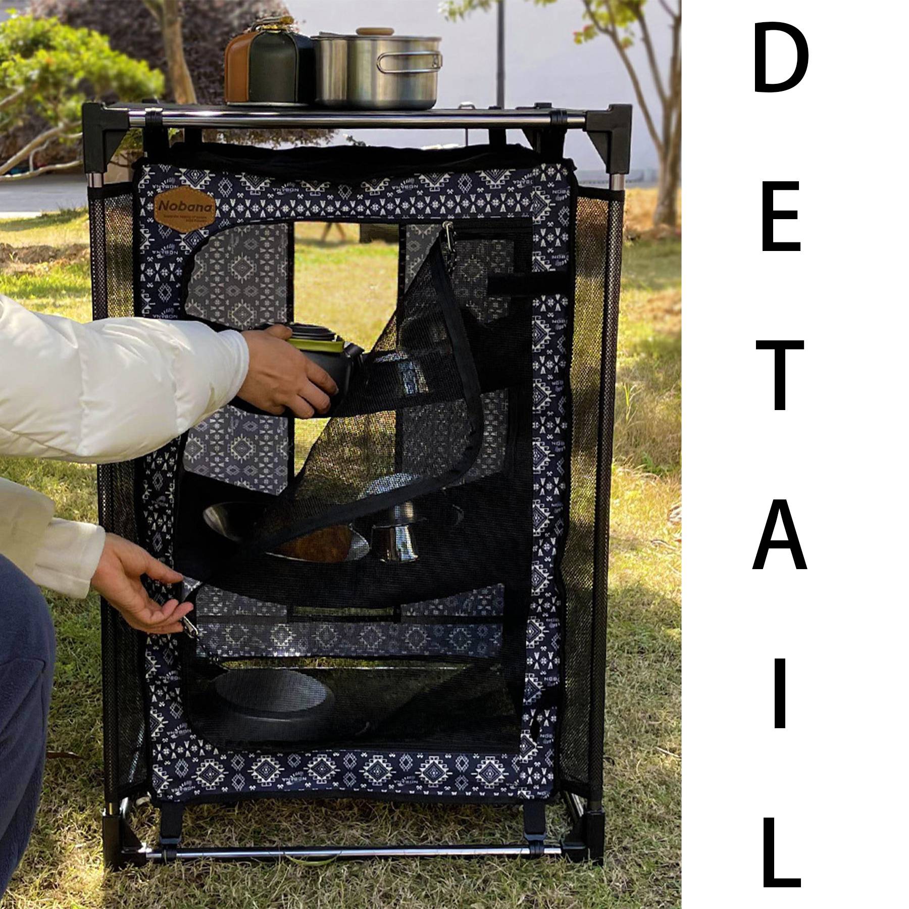 Aluminium alloy outdoor folding storage rack 4