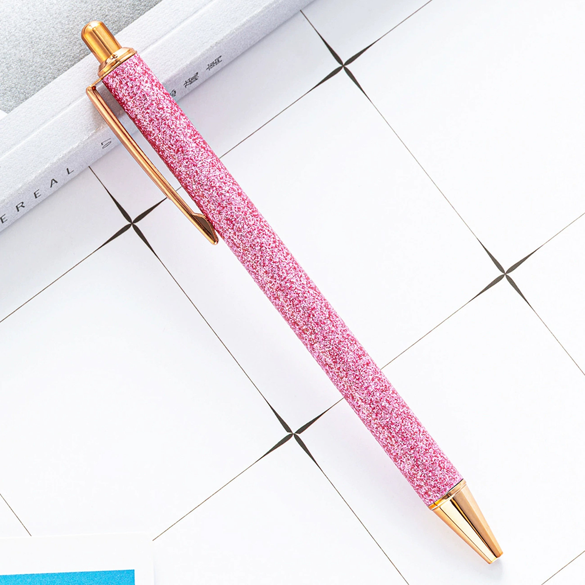 Cute Metal Ballpoint Pen Beautiful Love Glitter Powder Wrap 4