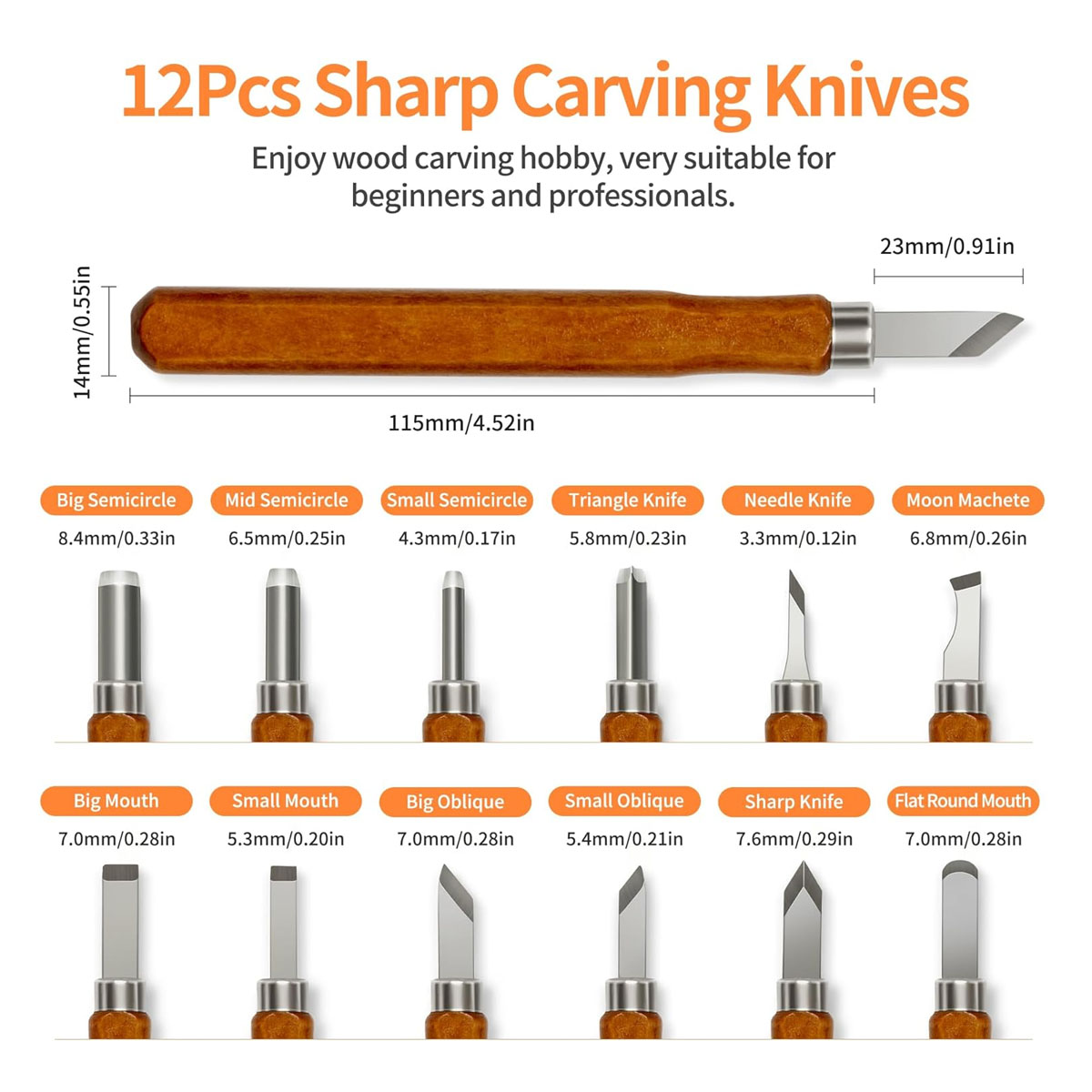 12 PCS Wood Carving Knife Sets 5