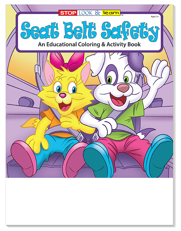 COLORING SET - Seat Belt Safety Coloring Book Fun Pack 6