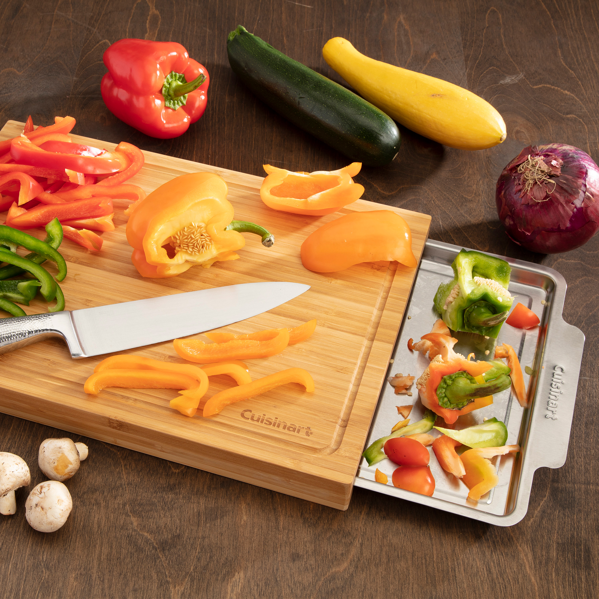 Cuisinart Outdoors® Bamboo Cutting Board With Hidden Tray 16