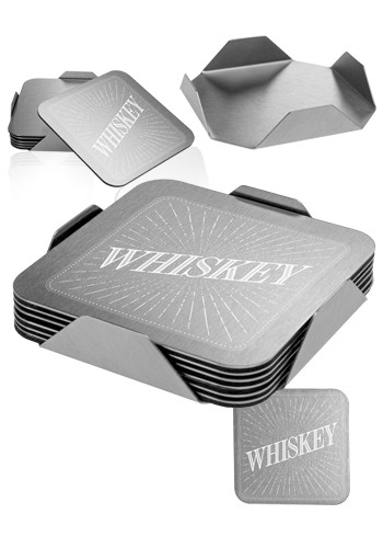 Oshkosh 6-Piece Square Coasters with Stand