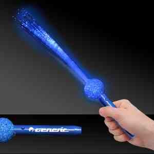 Blue LED Flashing Fiber Optic Light Up LED Glow Wand