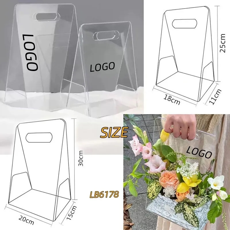 Hand-Held Acrylic Flower Bag for Bouquets Florist Shop 7