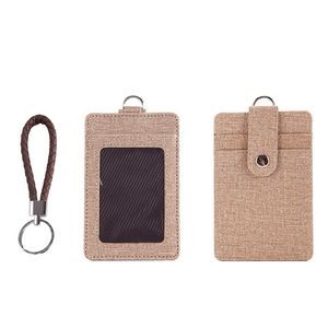 Key Ring PU Leather 2 Pockets Card Holder 32