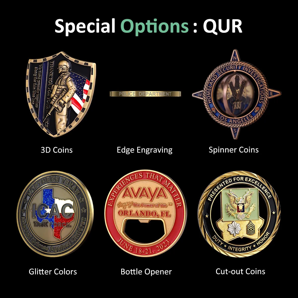 1.25" Custom Shape Hard Enamel Coins (Color Both Side) 2