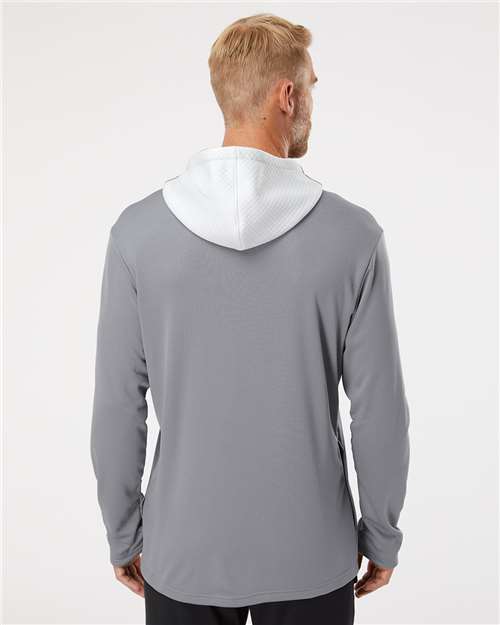 Men's Textured Mixed Media Midweight Hooded Sweatshirt - A530, custom hoodie or sweatshirt with logo imprint 25
