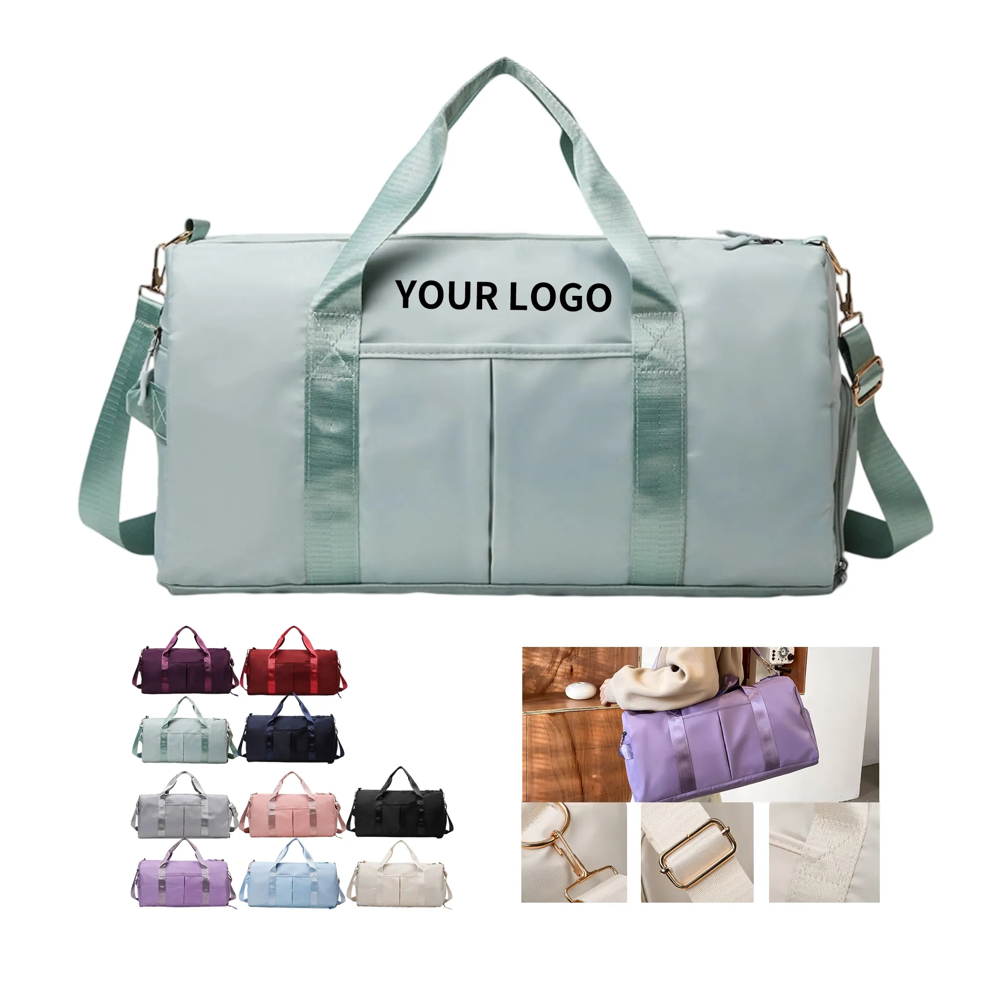 Polyester Duffel Bag with Shoe Compartment 2