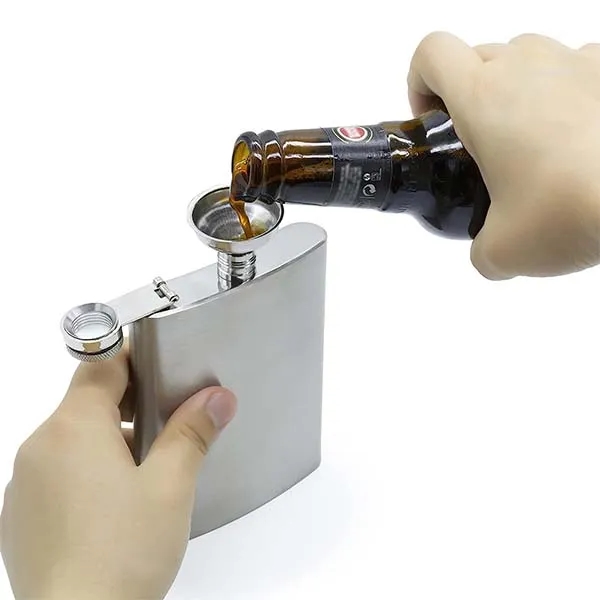 Silver Stainless Steel Leak Proof Hip Flask Set 6
