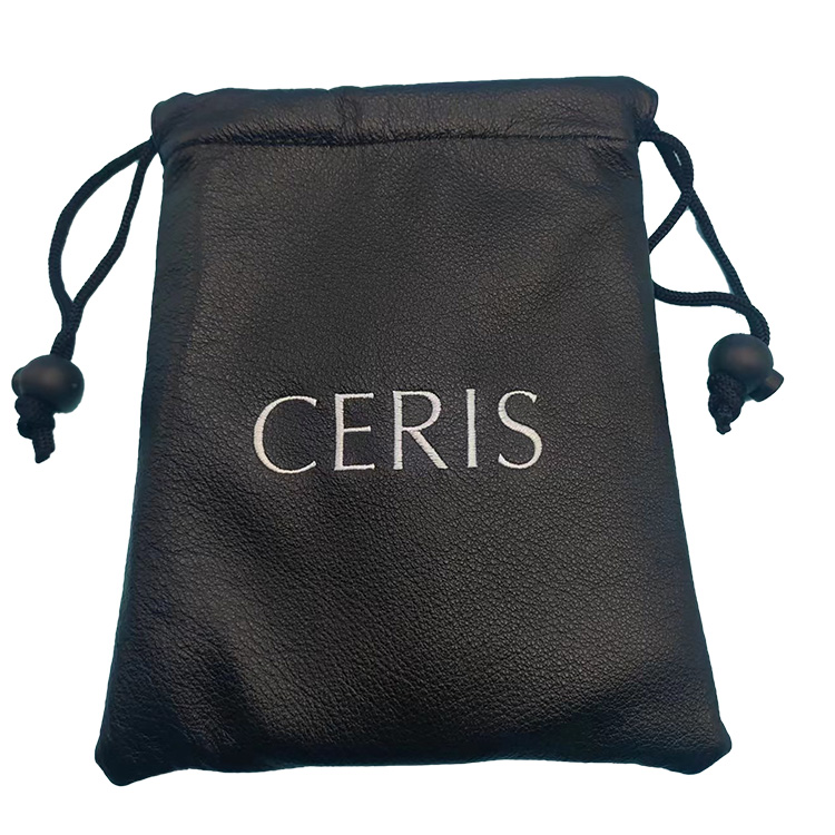 Leather Drawstring Valuables Pouch 2