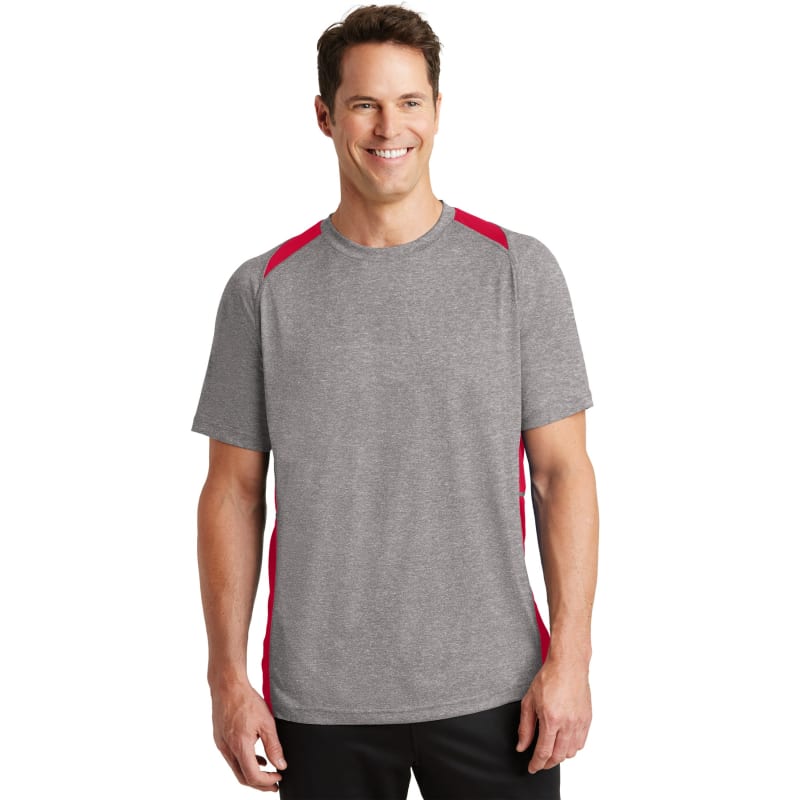 Sport-Tek Heather Colorblock Contender Tee. 26