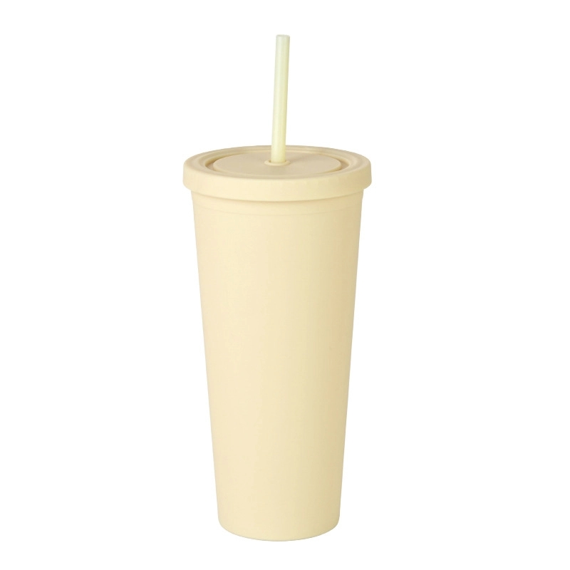 24oz Frosted Plastic Tumbler with Lid And Straw 6