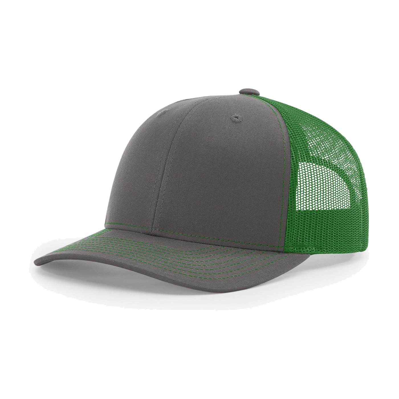 Richardson 112 6-Panel Snapback Trucker Hat w/Leatherette Adhesive Patches or Embroidery 124