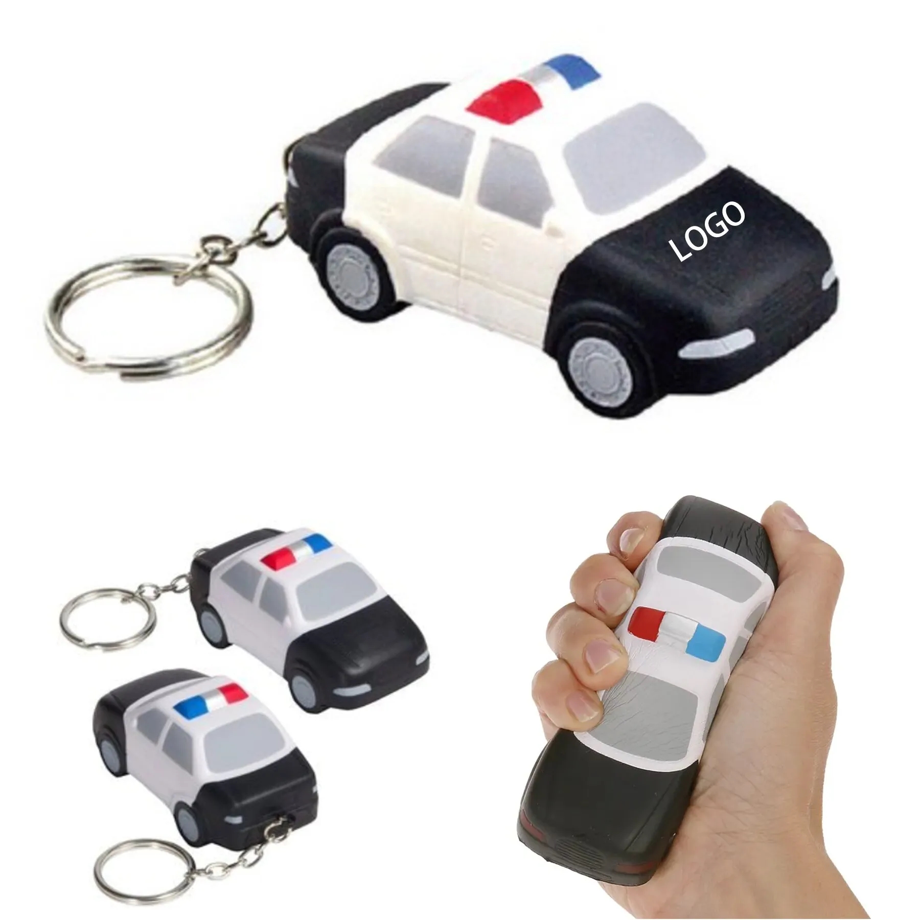 Police Car Shaped Stress Reliever With Key Chain 3