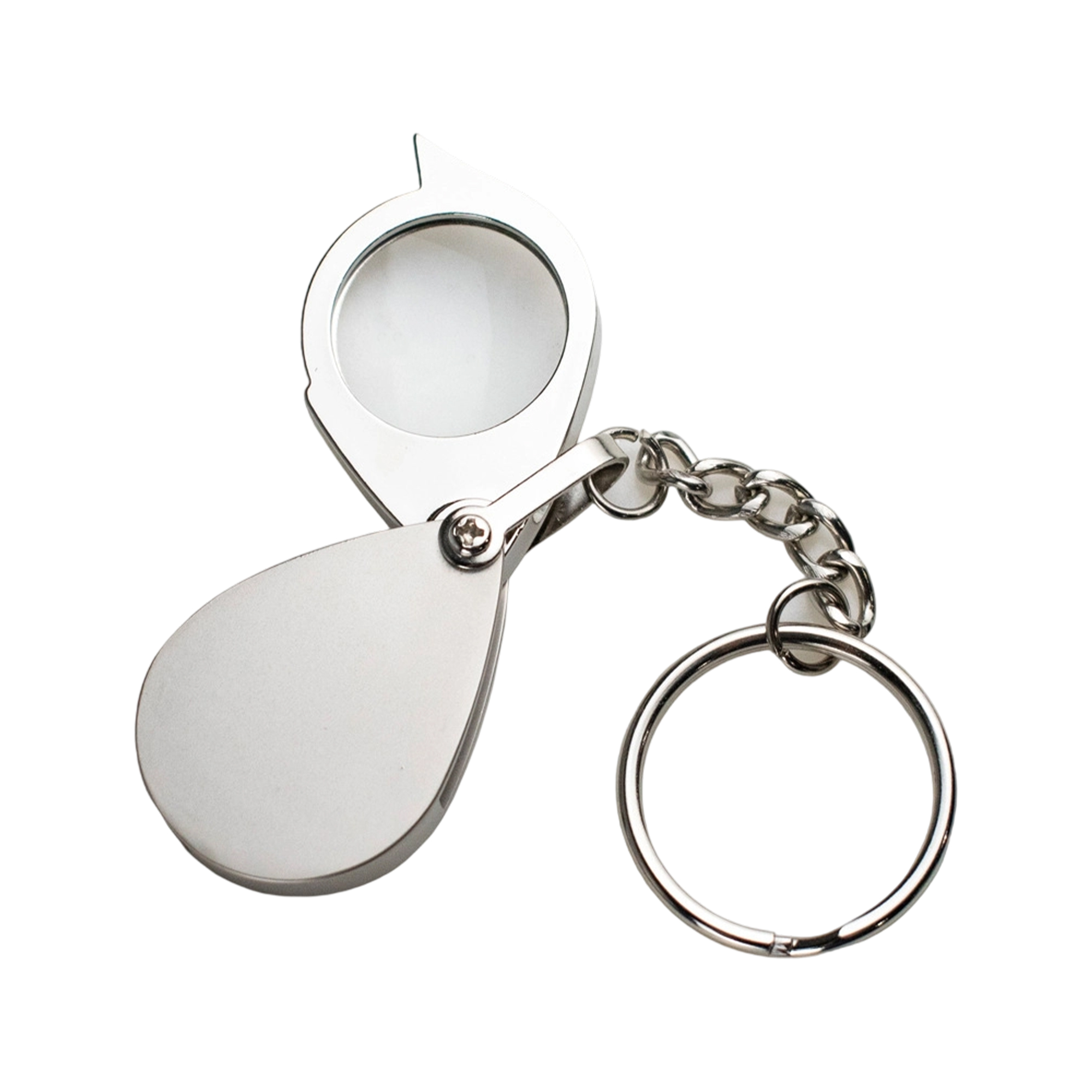 Folding Pocket Magnifier With Key Ring 1.77" By 1.44" By 0.47" 1