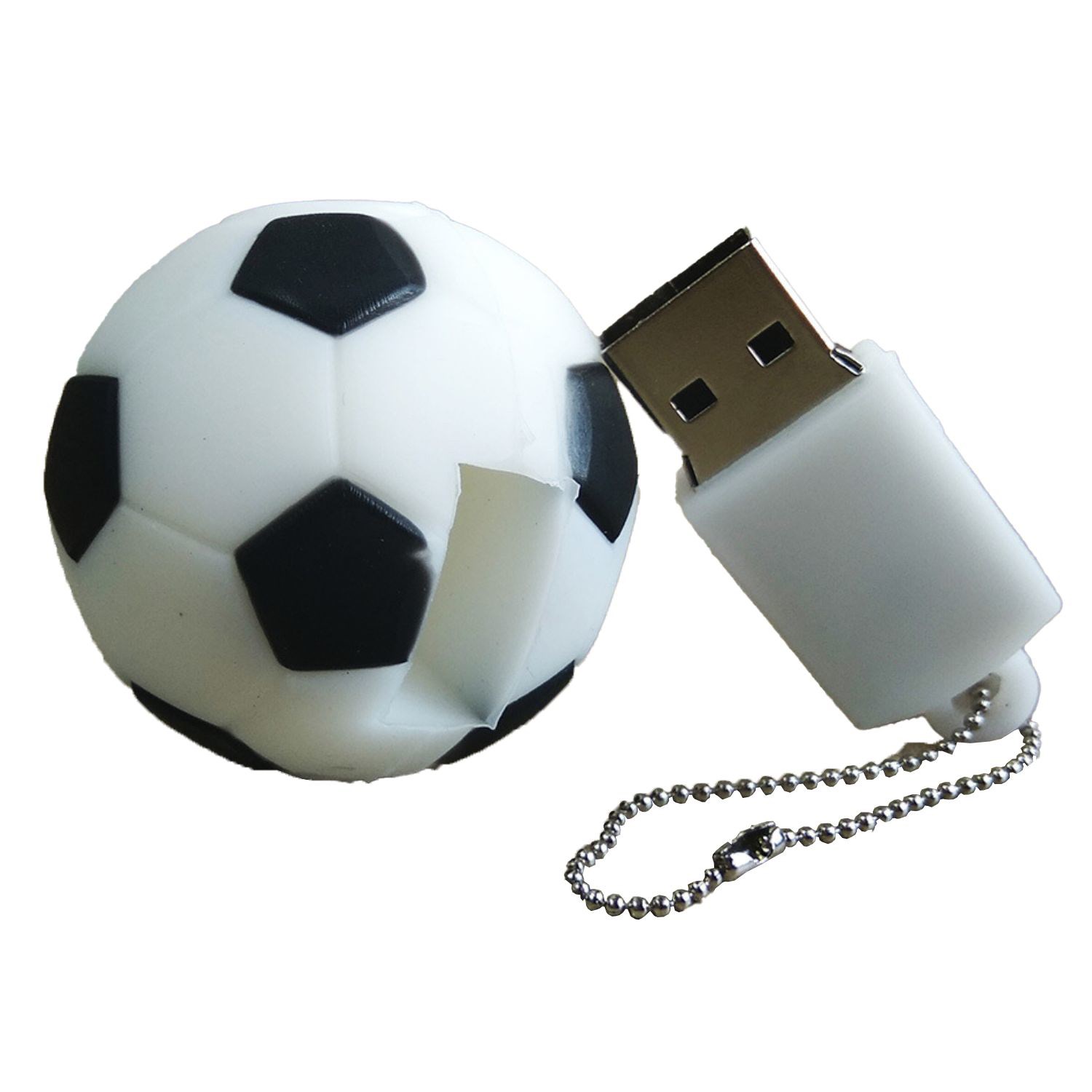 Soccer Shaped PVC Fast USB Drive with Keyring 1