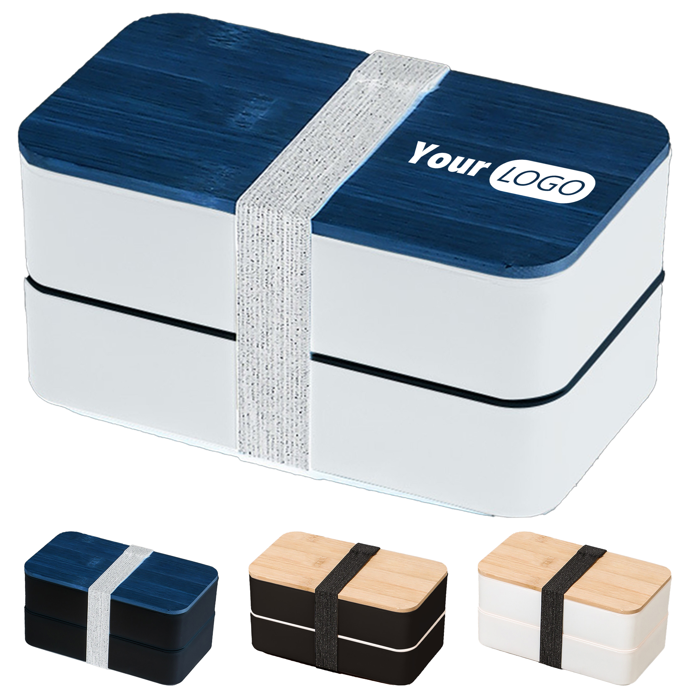 Bamboo Wood Japanese Double-Layer Bento Box 2
