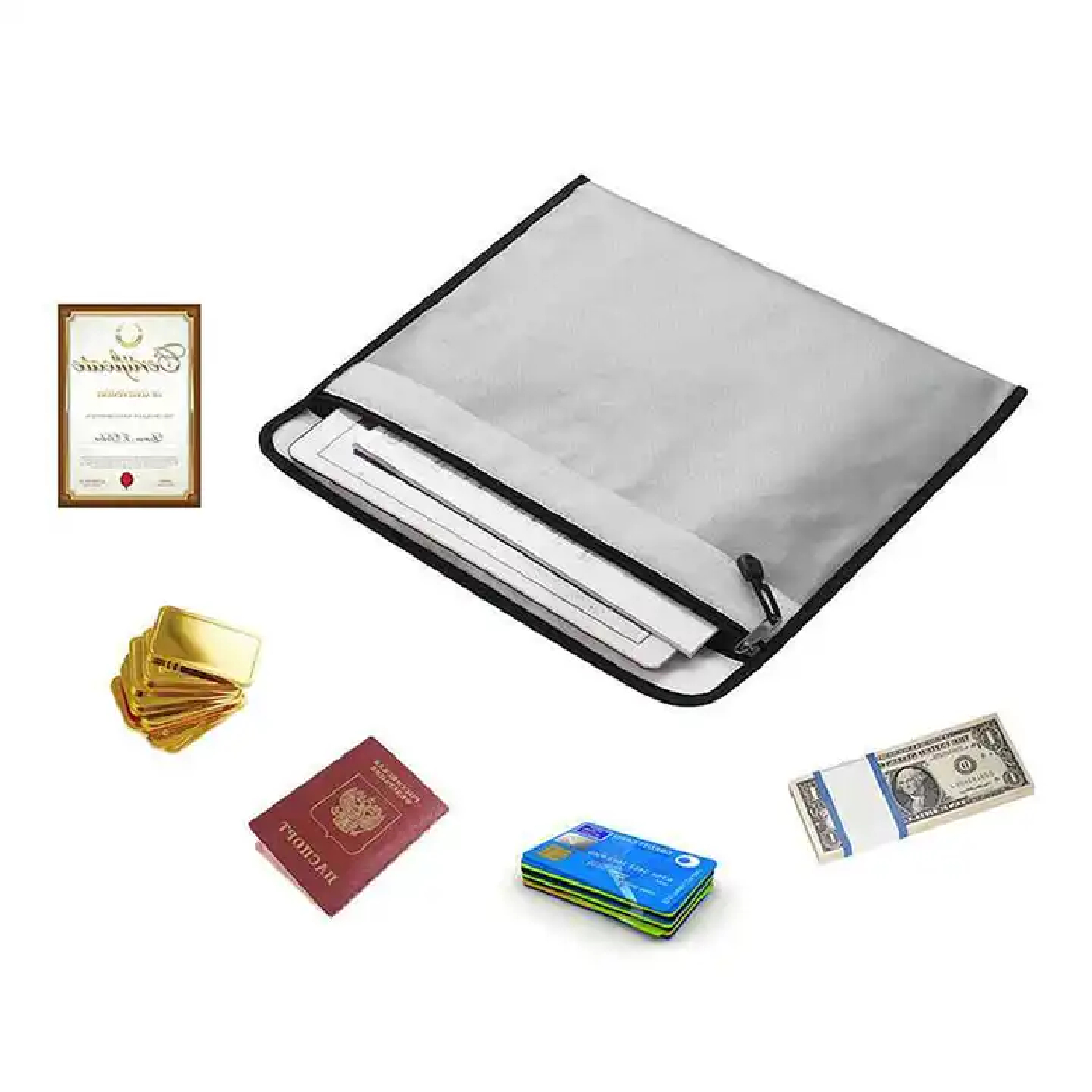 Waterproof And Fireproof Zipper Document Pouch 5