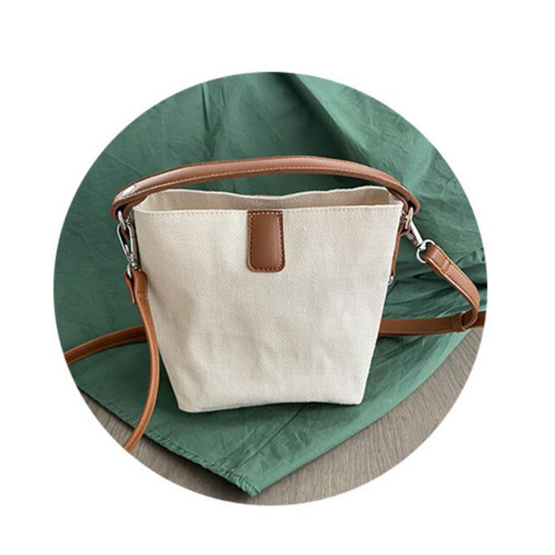 Canvas Tote Handbag Mini Crossbody Bag With Adjustable Strap 3