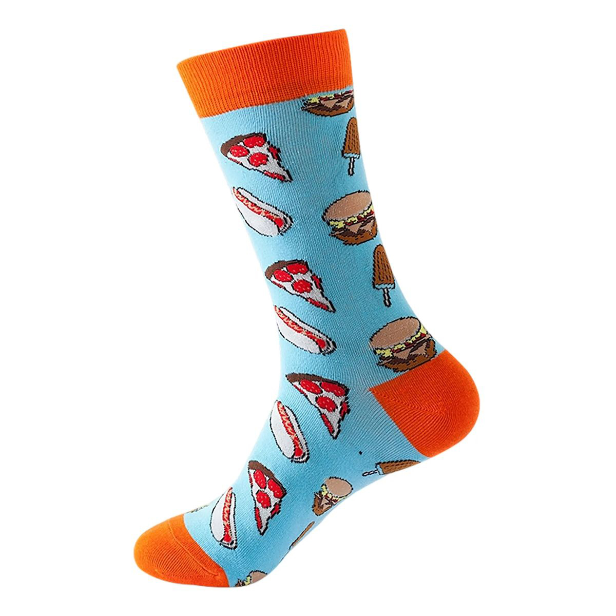 Cotton Crew Socks with Jacquard Pattern 123