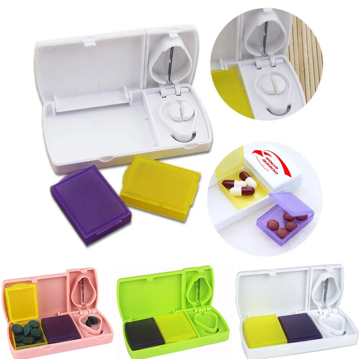 medicine cutter Portable Pill Organizer Daily Case Box 2