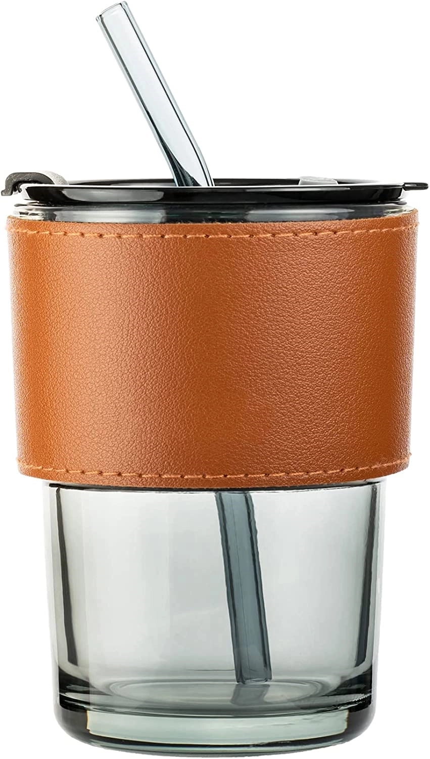 Glass Tumbler with Straw and Lid 3