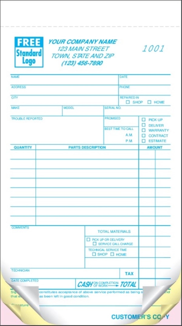 Service Orders, Compact Carbonless 1