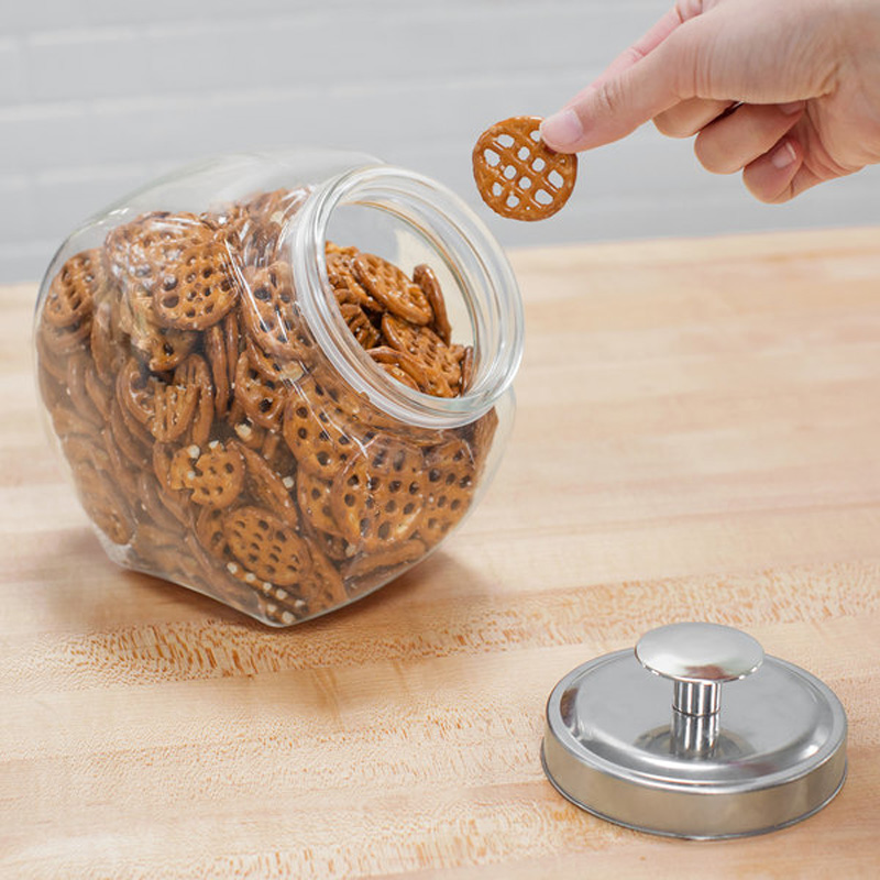 Choice 0.5 Gallon Glass Penny Candy Jar with Chrome Lid 3