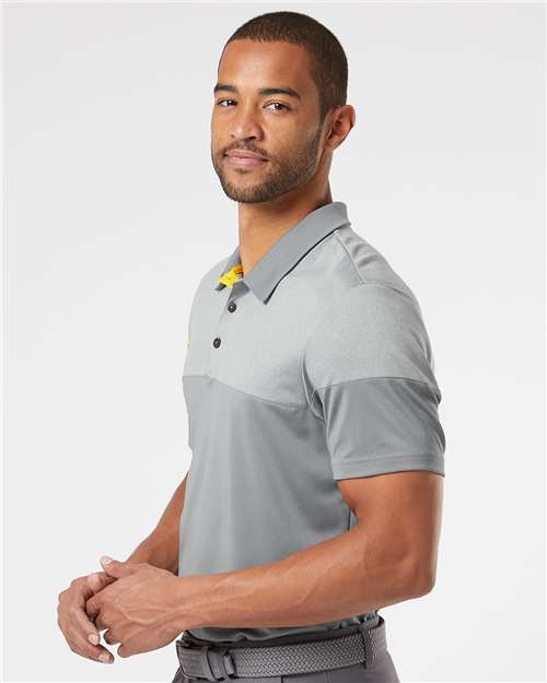 Men's Heathered 3-Stripes Colorblocked Polo - A213 6