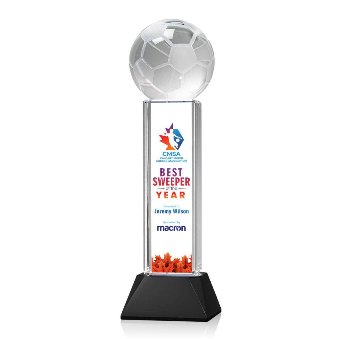 Soccer Ball VividPrint™ Award on Stowe - Black 10