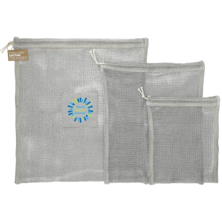 Recycled Cotton Mesh Cinch Pouch Set 18