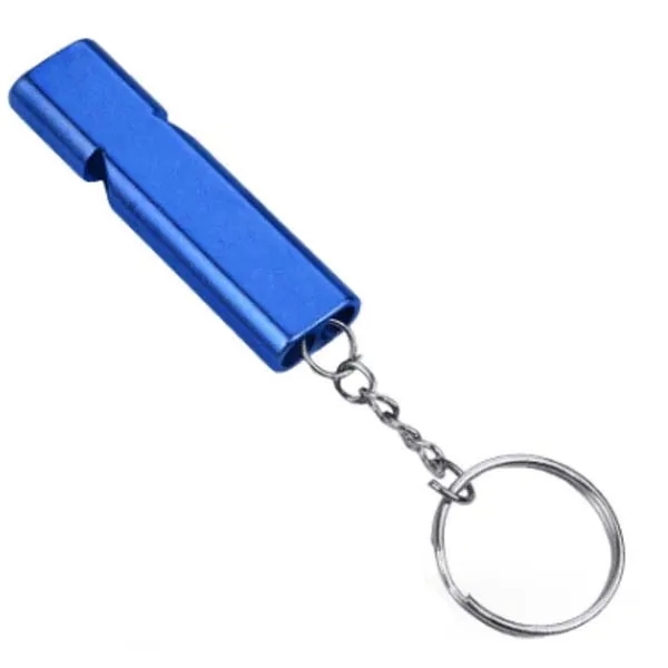 Emergency Double Tubes Metal Whistle Keychain 10