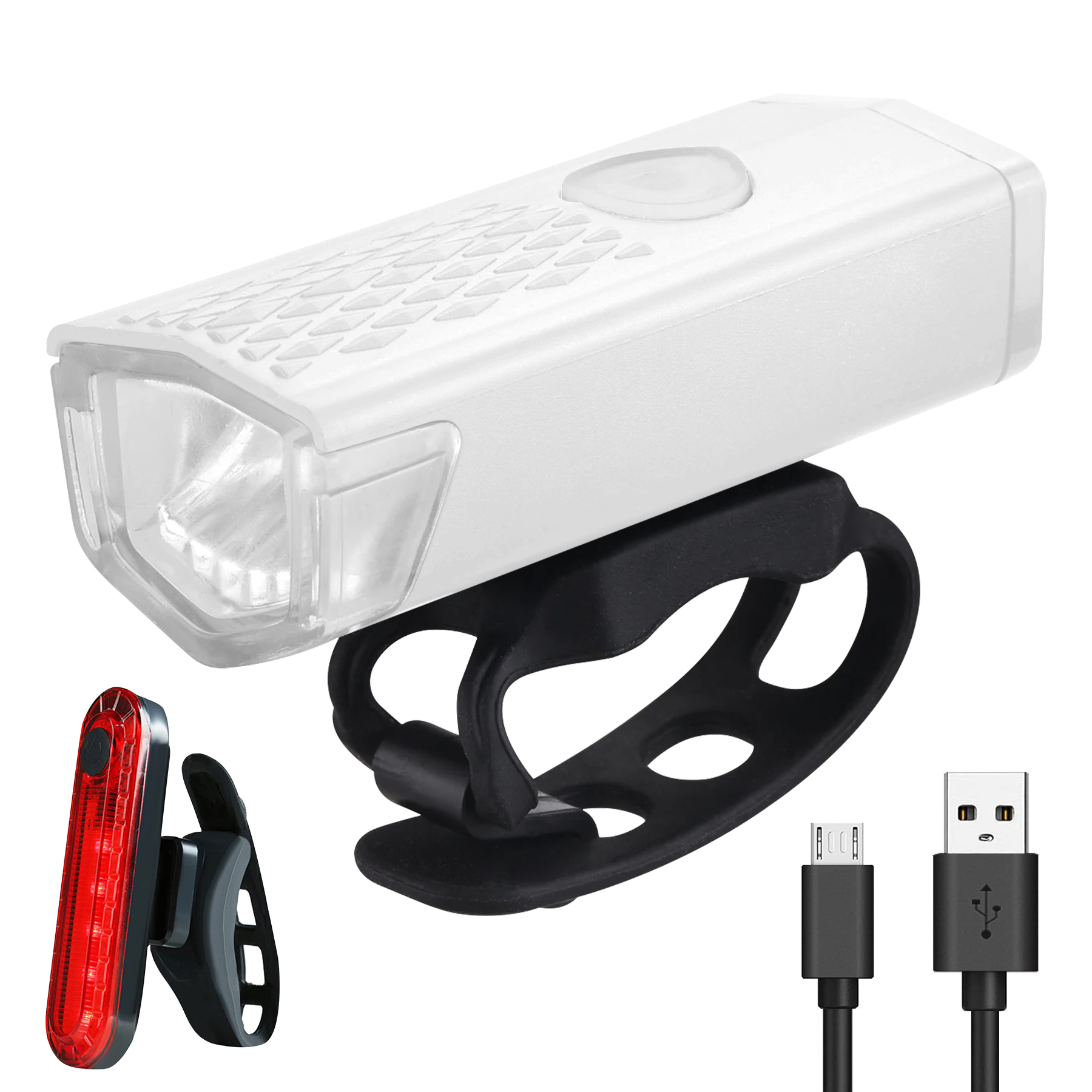 USB-Rechargeable Bike Headlight And Taillight Set 1