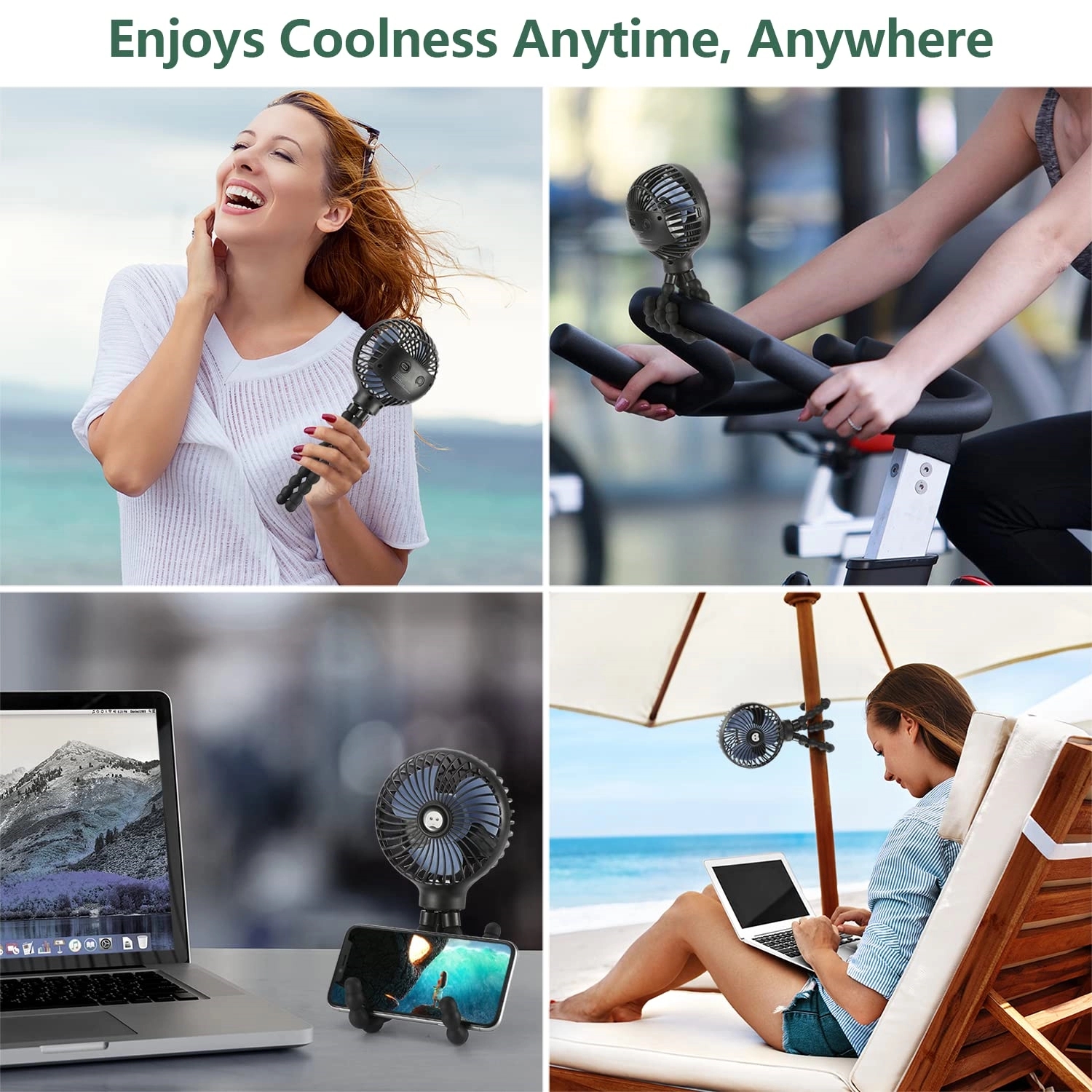 Mini Handheld Stroller Fan with Flexible Tripod 4 Speeds 9