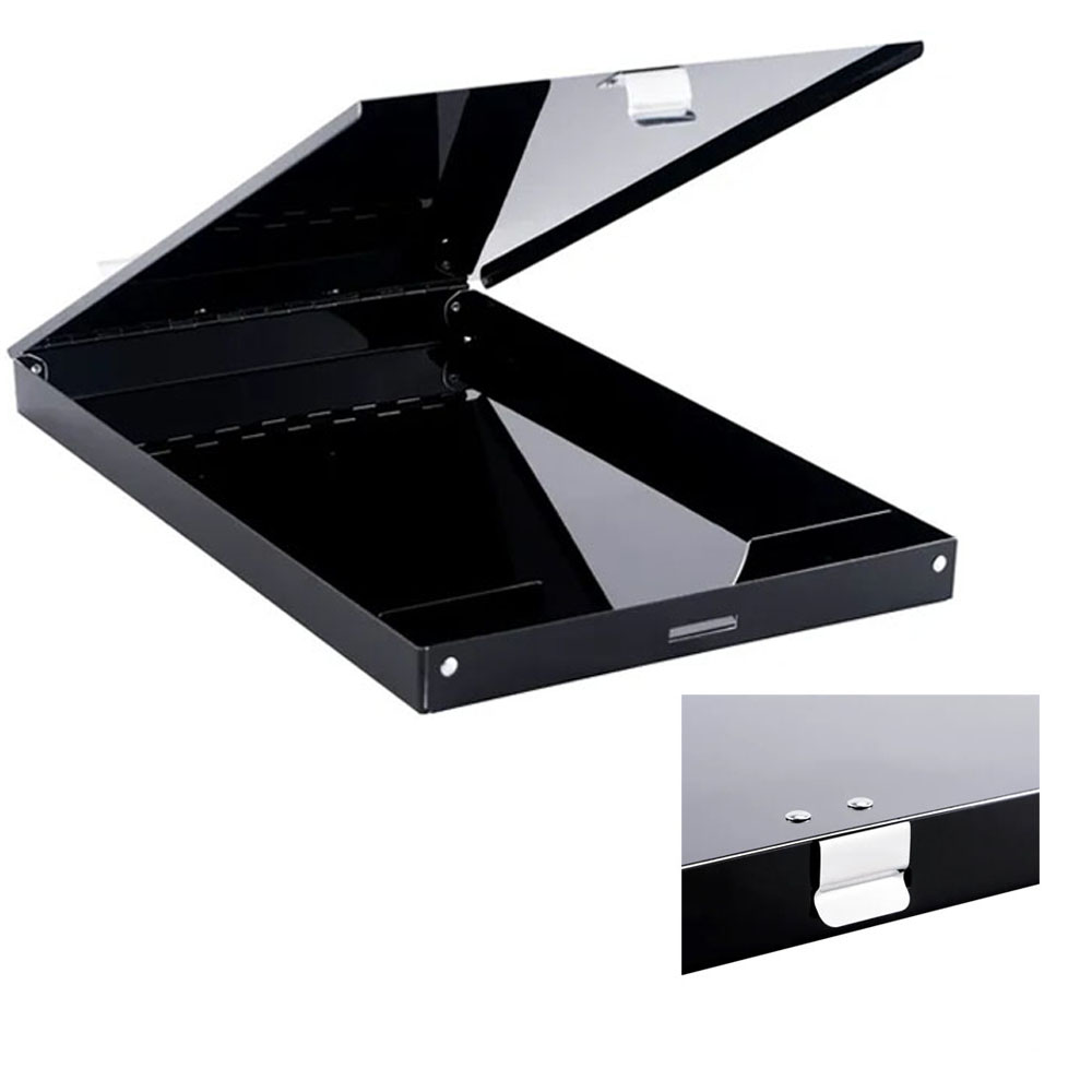 Durable Aluminum Clipboard with Storage(Black) 1