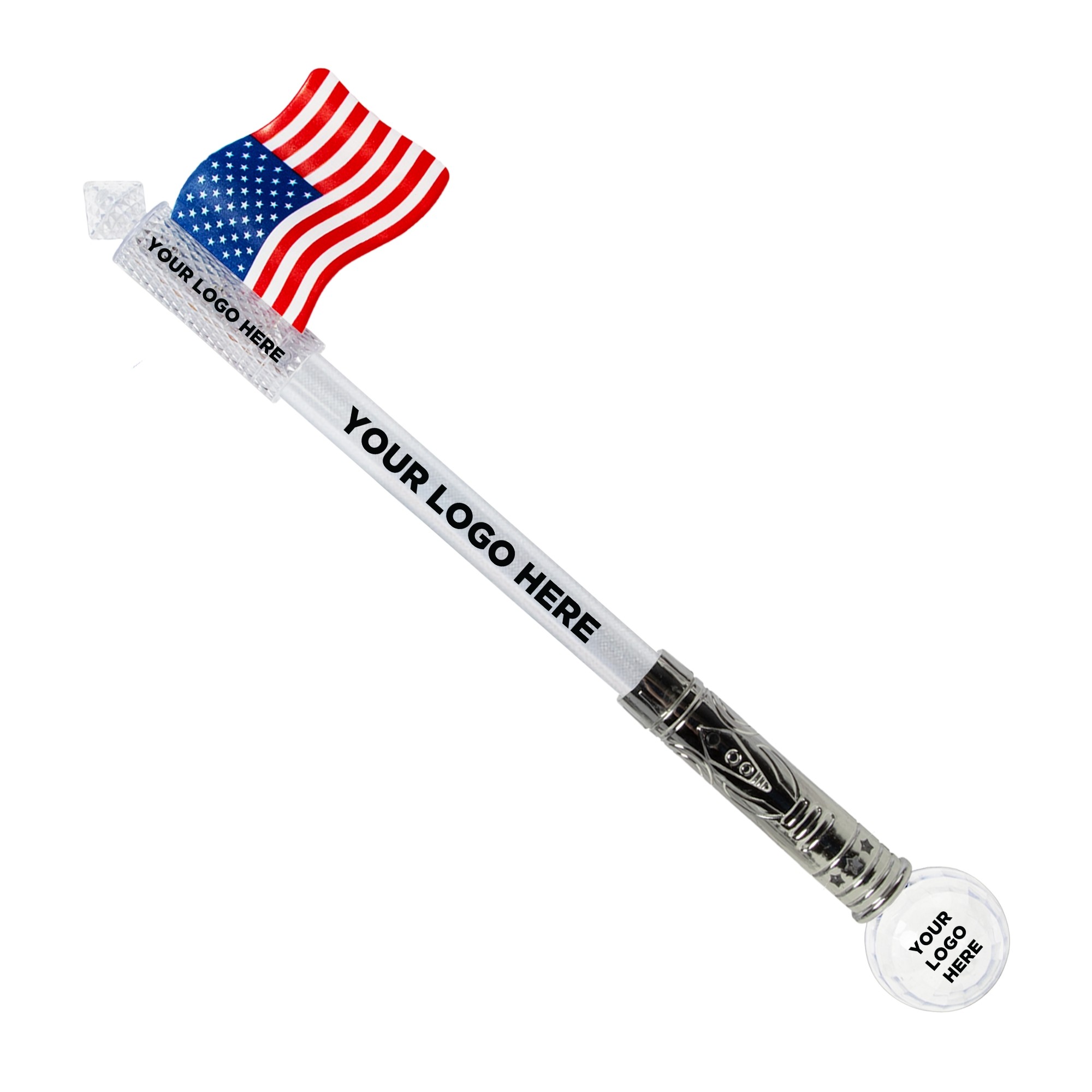 Light Up Jumbo Flag Wand w/ Prism Ball 2