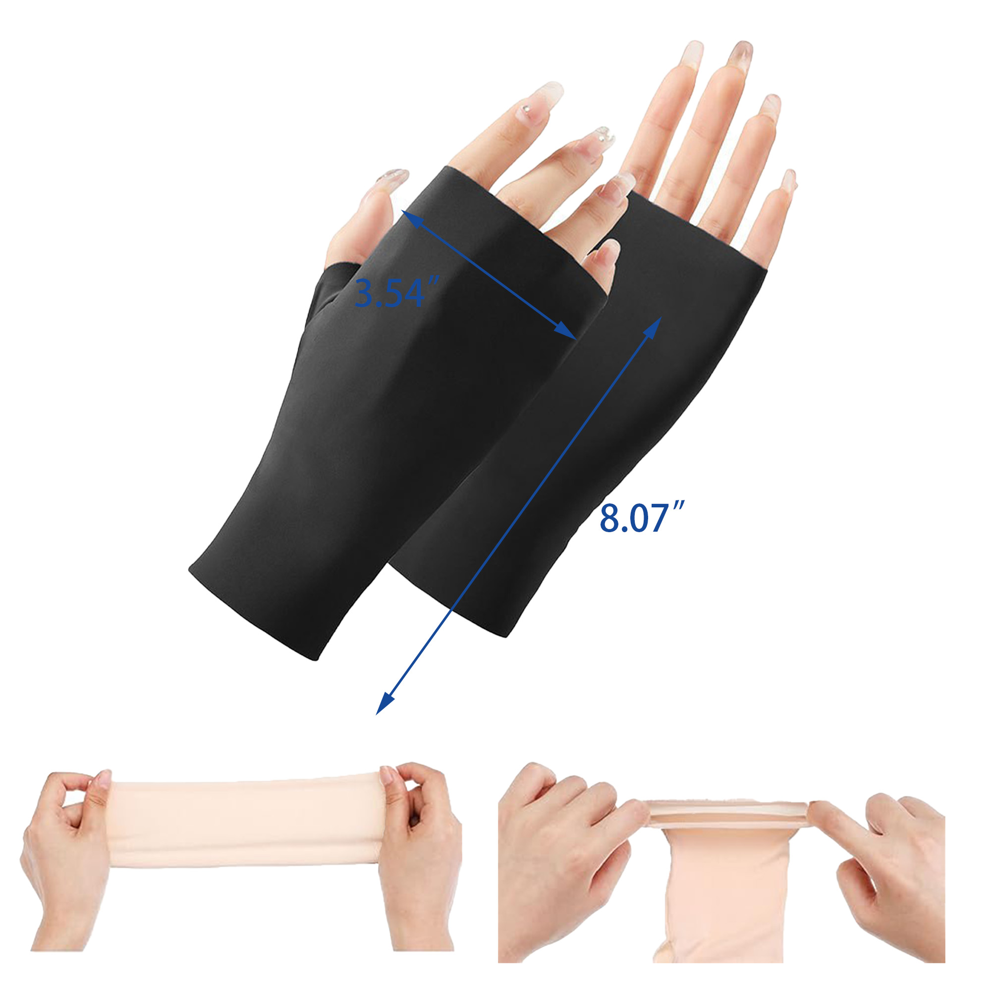 Fingerless Wrist Length Sun Protection Gloves MOQ 50 3