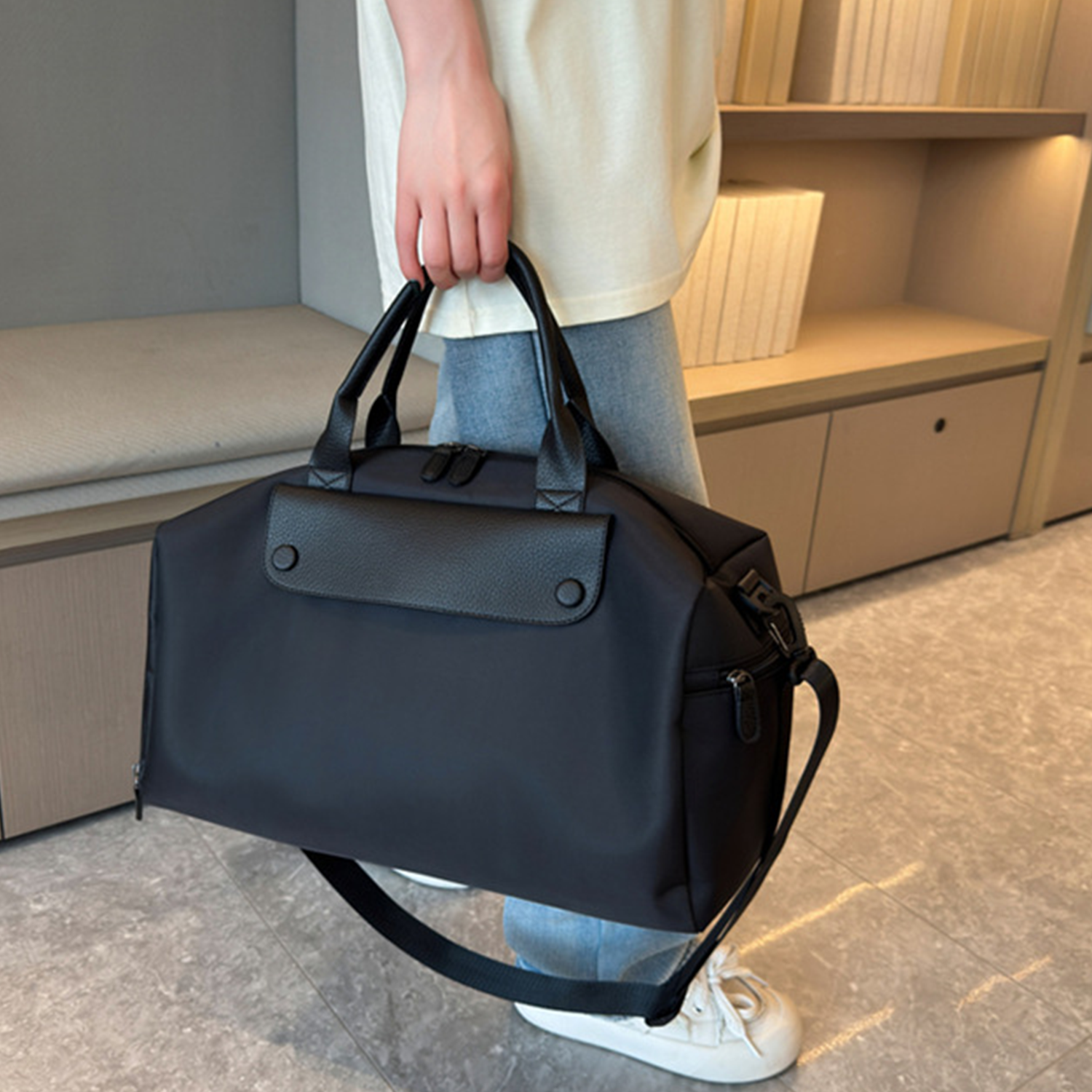 Oxford Travel Tote Duffel Bag w/ Shoe Compartment 9