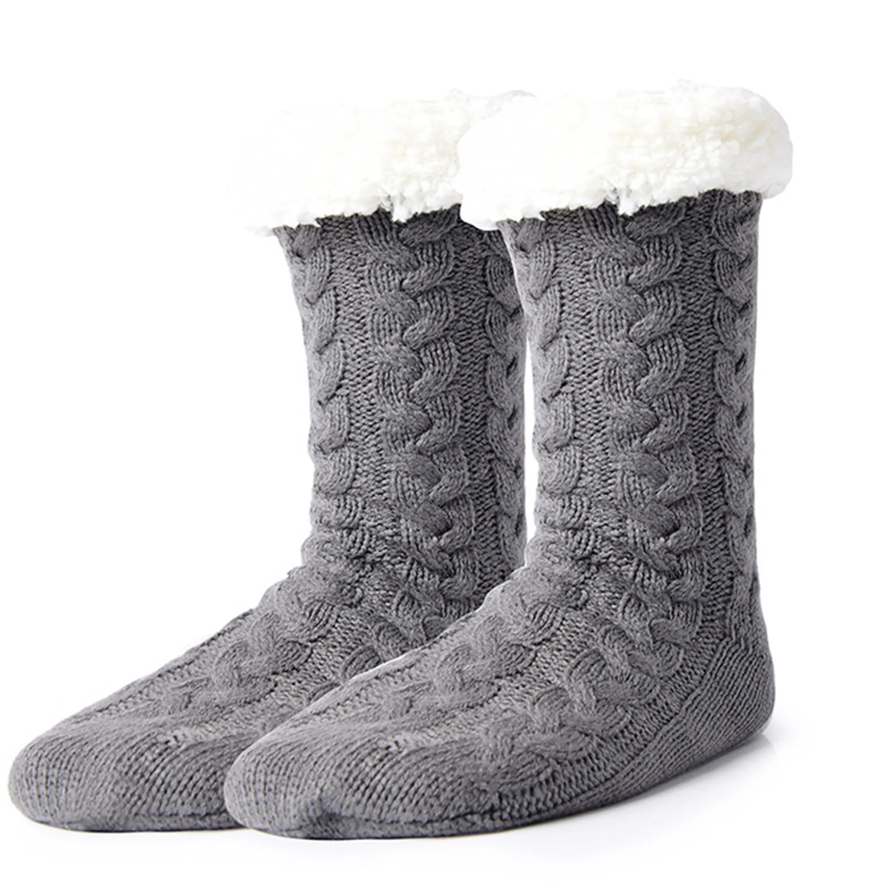 Christmas Fuzzy Fleece-lined Non Slip Slipper Socks 3
