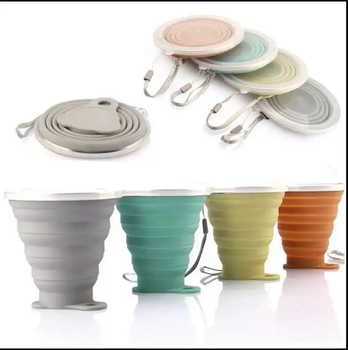 Silicone Foldable Cup with Lid 5