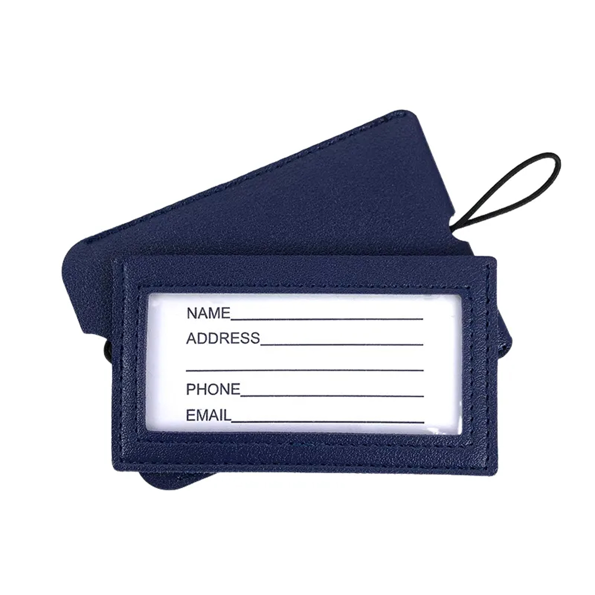PU Leather Luggage Tag With Elastic Strap 3