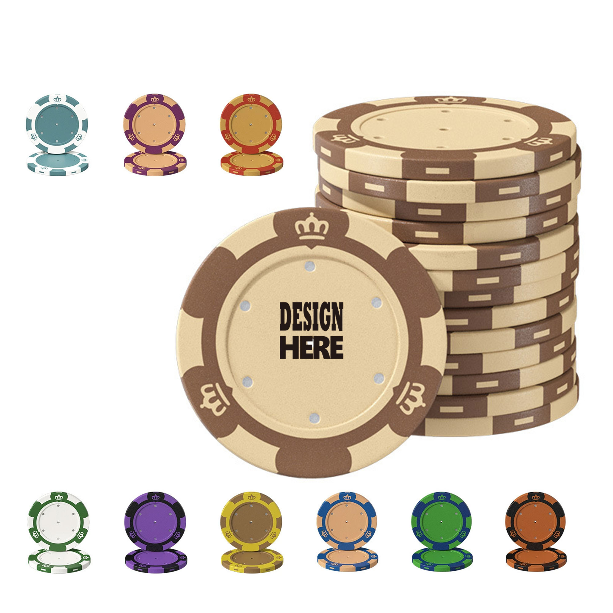 Unique Crown Designed Clay Chips 3