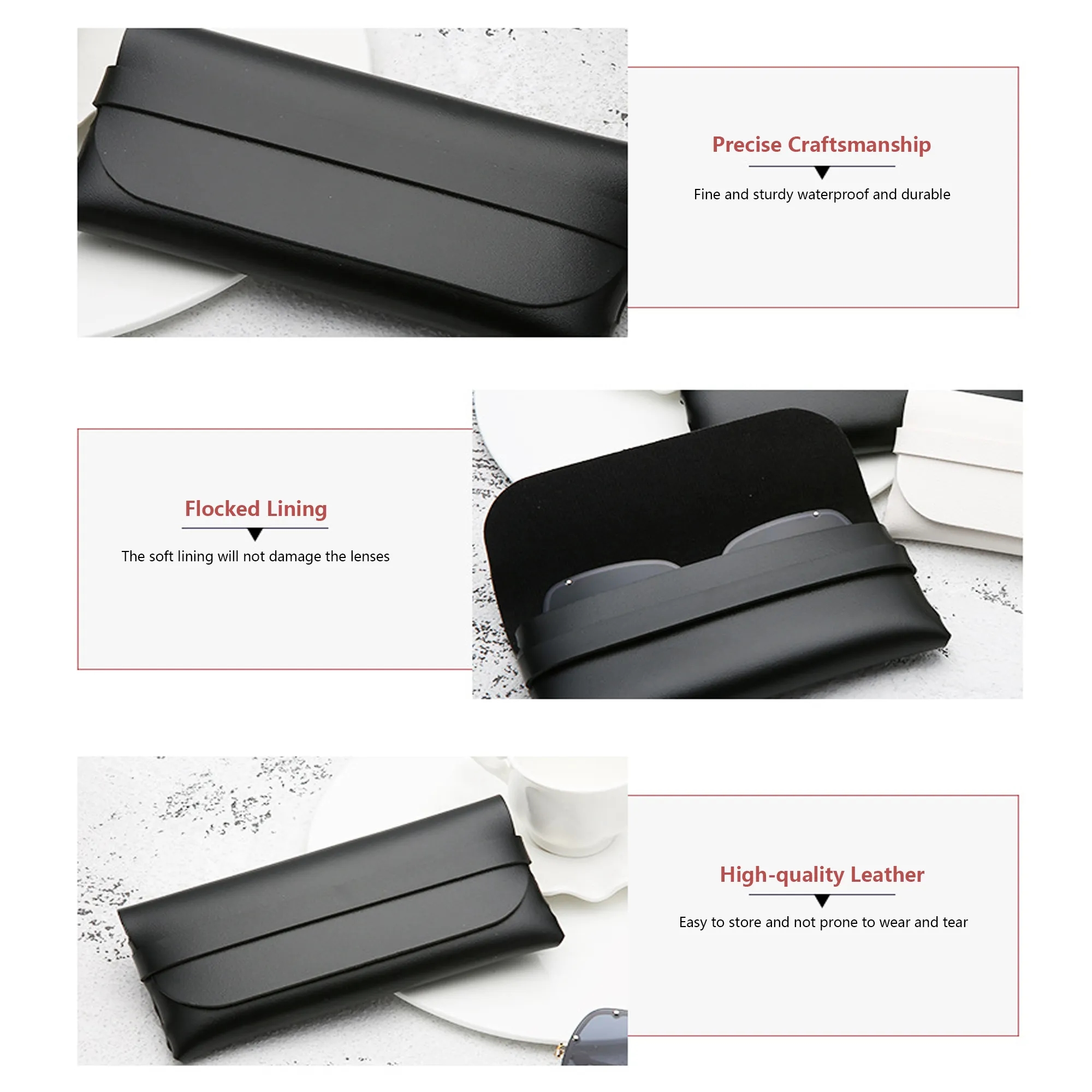 Leather Portable Eyeglass Case Free Shipping 3