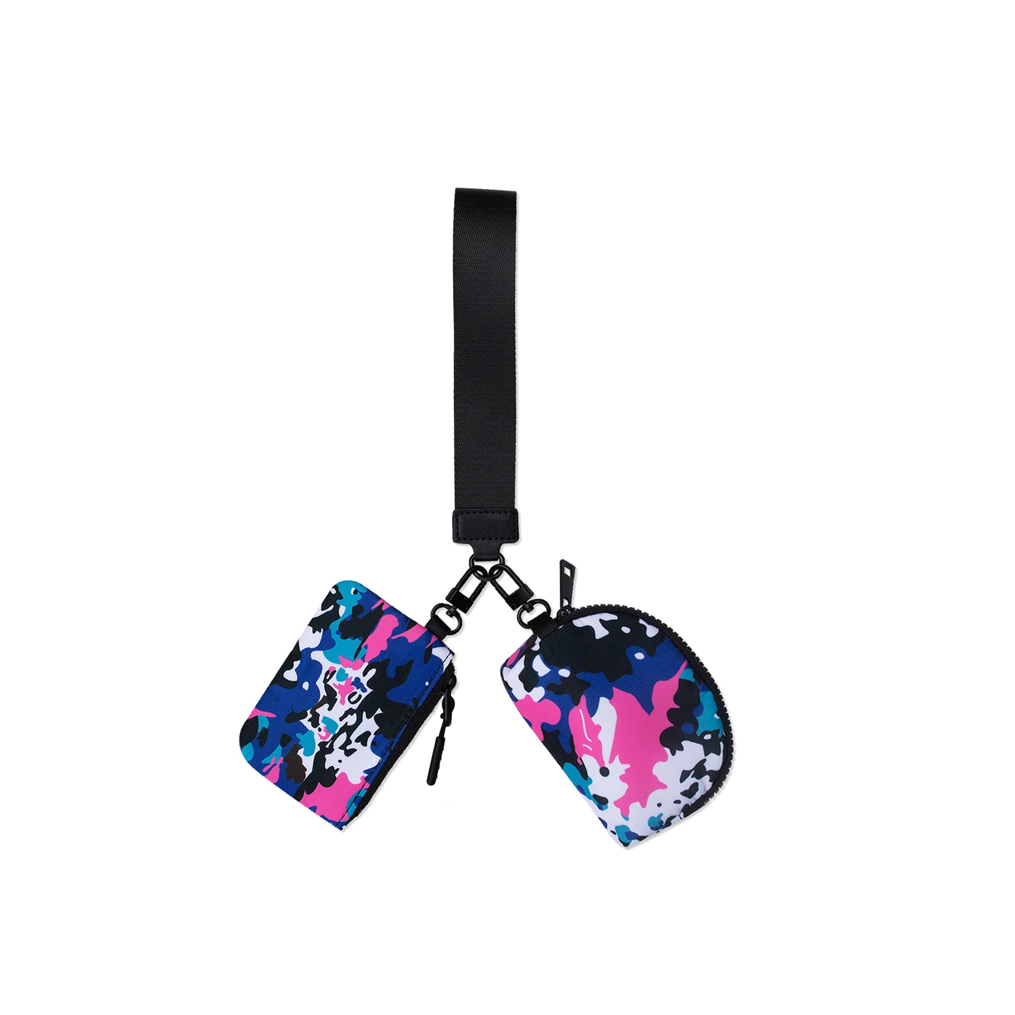 Nylon Dual Pouch Wristlet 3" x 4" With Zipper Strap 24